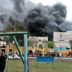 Reportan incendio de gran magnitud en el edificio de la Justicia Electoral