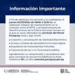 Servicios del Portal Paraguay estará fuera de línea este jueves