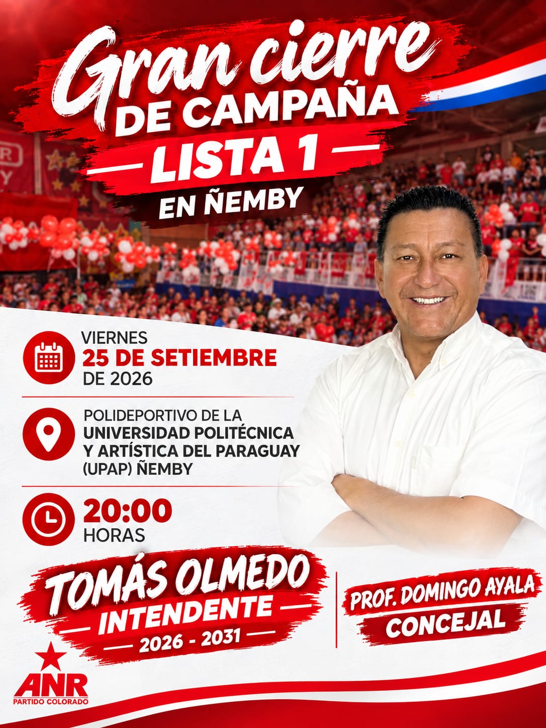Cierre de campaña del candidato de la Lista 1 en Ñemby