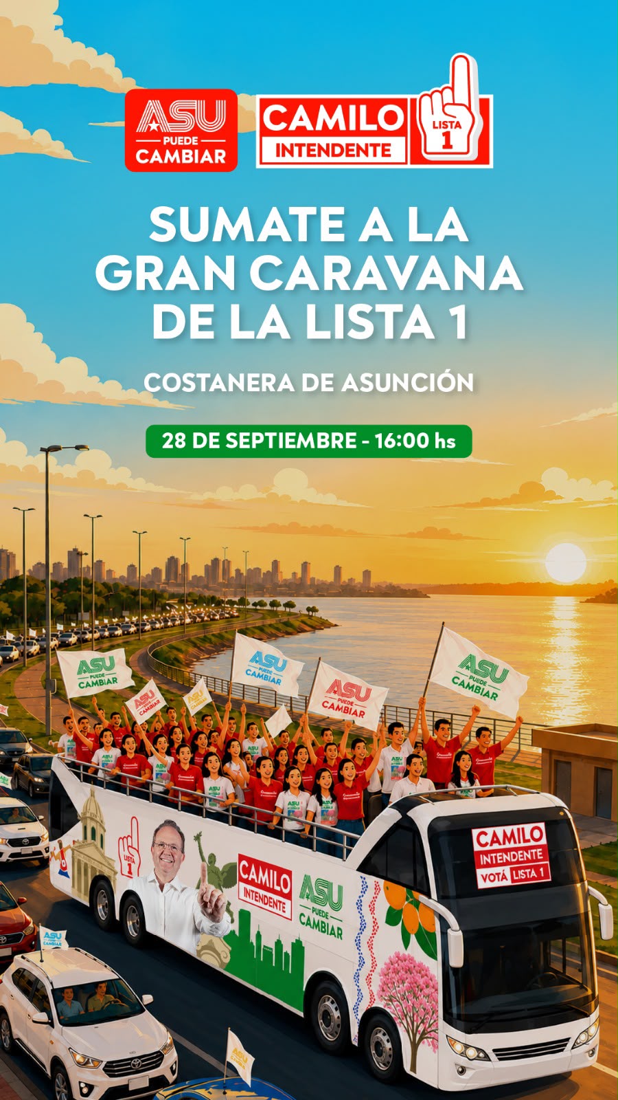 Camilo Pérez da inicio a la última semana de campaña con una caravana